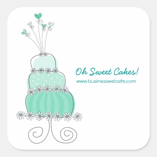 Carré Sticker turquoise Whimsical Chic Mariage (Devant)