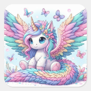 Carré Sticker Unicorn mignon