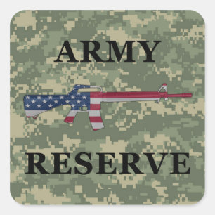 Carré Sticker vert de la Réserve de l'Armée de terre M16