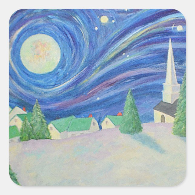 Carré Sticker Village de neige de Noël (Devant)