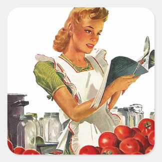 Carré Sticker vintage Canning Tomates Sauce Salsa