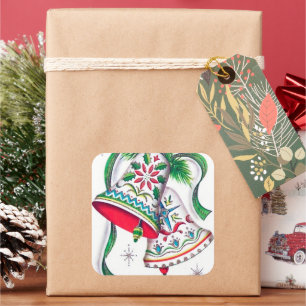 Carré sticker vintage de Noël vintage de Noël