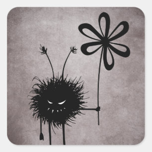 Carré Sticker Vintage pour le virus de la fleur