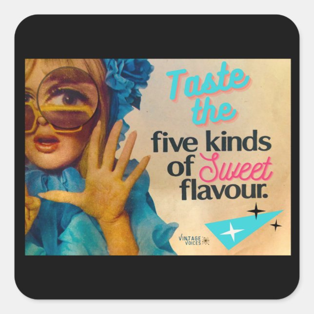 Carré Sticker vintage Voices (Devant)