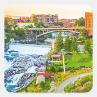 Carré Sticker Washington de Spokane Falls
