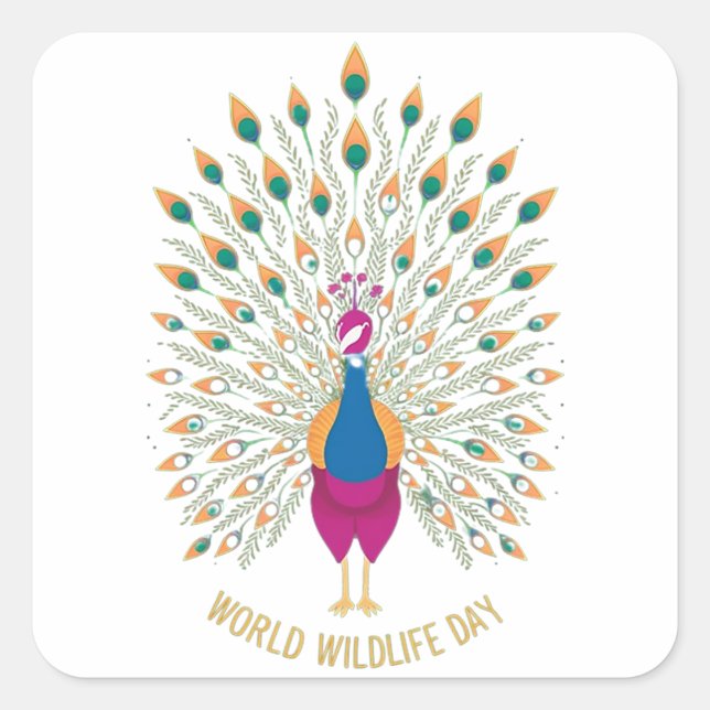 Carré Sticker WORLD WILDLIFE DAME (Devant)