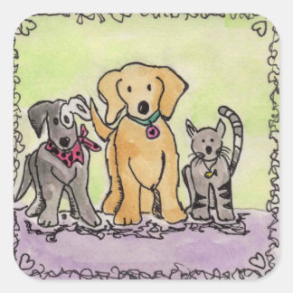 Carré Sticker Wren, Robby et Jay