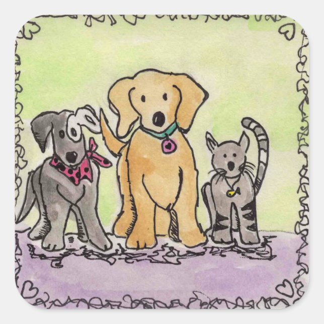 Carré Sticker Wren, Robby et Jay (Devant)