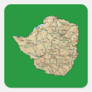 Carré Sticker Zimbabwe Map