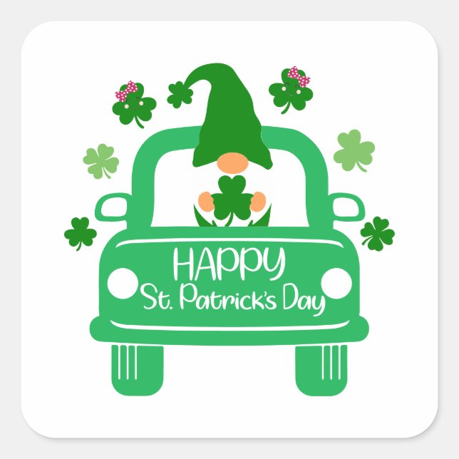 Carré SVG Designs for a Happy St. Patrick's Day Sticker (Devant)