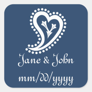 Carré Sweet Paisley Hearts dans Sticker Marine