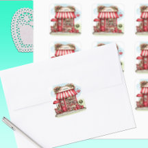 Sweet Valentine Flower Shop Personalized Sticker