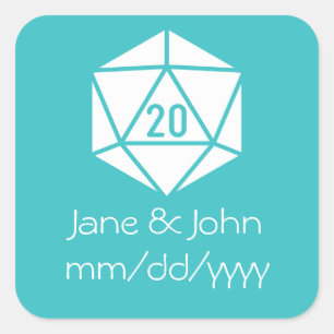 Carré Tabletop Chic en Sticker Turquoise