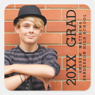 Carré Texte moderne   Sticker photo Graduation
