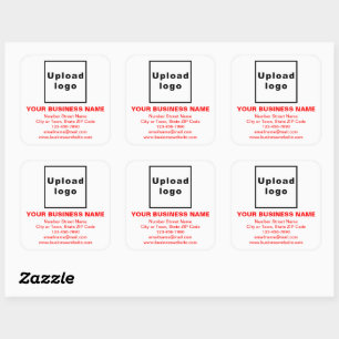 Carré Textes rouges de marque commerciale sur Sticker Ca