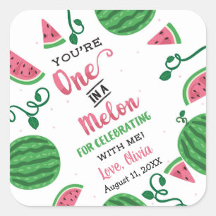 Carré Un Dans Un Sticker Melon, Watermelon