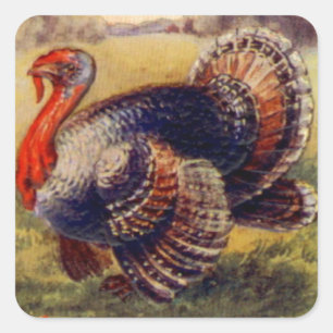 Carré Un joyeux Thanksgiving pour vous Sticker Vintage
