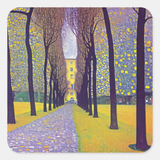 Carré Une avenue dans le Sticker du parc d'automne