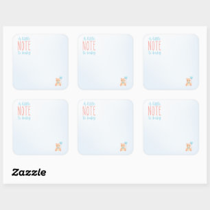 Carré Une petite note à Bébé Sticker Inside Book pour Bé