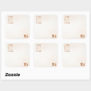 Carré Une petite note à Bébé Sticker Inside Book pour Bé