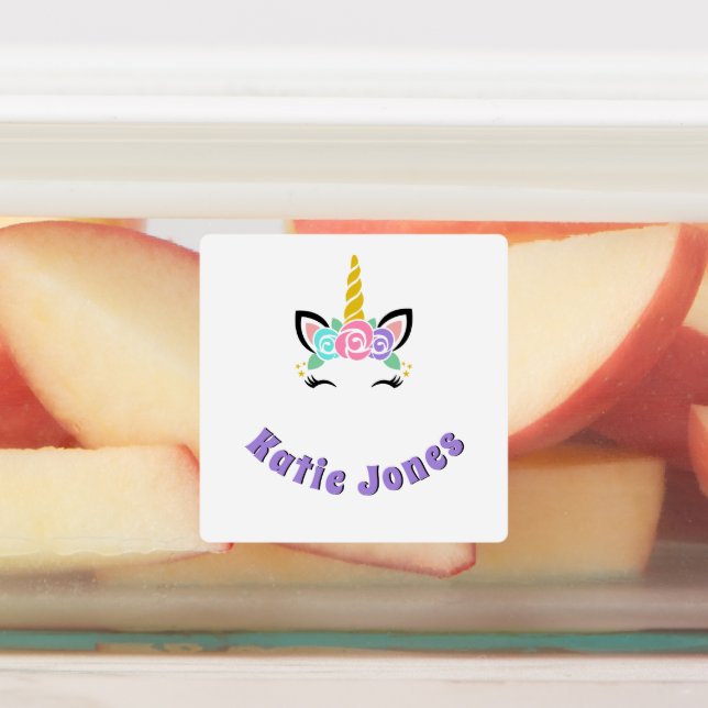 Carré Unicorn étanche Nom Étiquettes (Apposé)