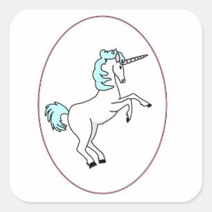 Carré Unicorne Dans Sticker Bague Violet