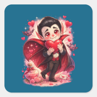 Carré Valentine Funny Dracula Sticker – Cute Love
