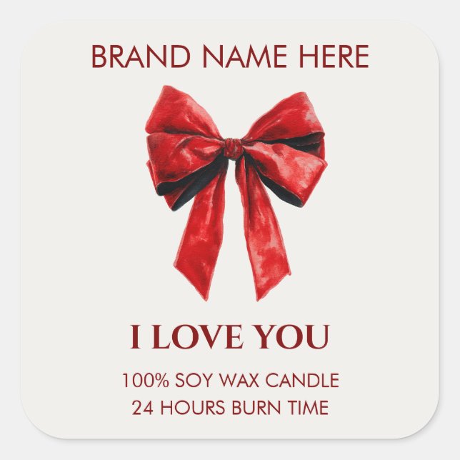Carré Valentine Kisses Custom Candle Sticker (Devant)