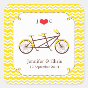 Carré Vélo Tandem (Chevron Jaune) Favoriser Sticker