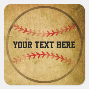 Carré Vintage Vieux Baseball Sports Party Sticker Étique