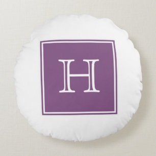 Carré violet Monogramme Coussin rond