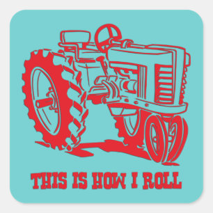 Carré Voici comment je roule Tracteur RED Sticker