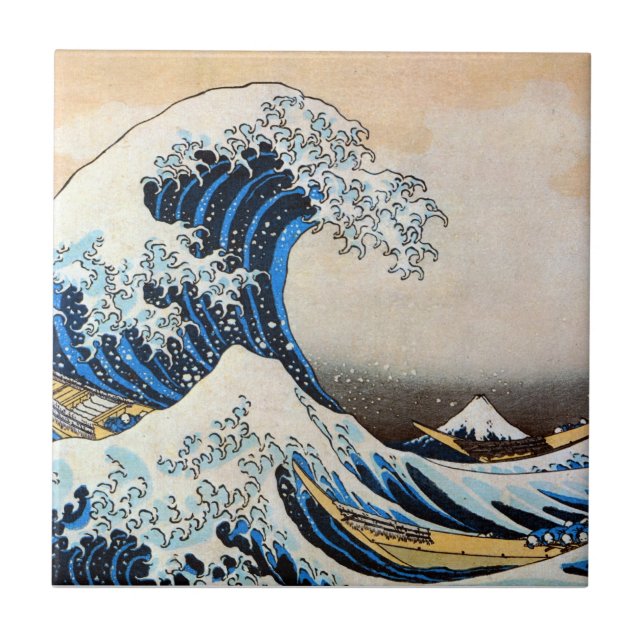 Carreau 神奈川沖浪裏, grande vague de 北斎, Hokusai, Ukiyo-e (Devant)
