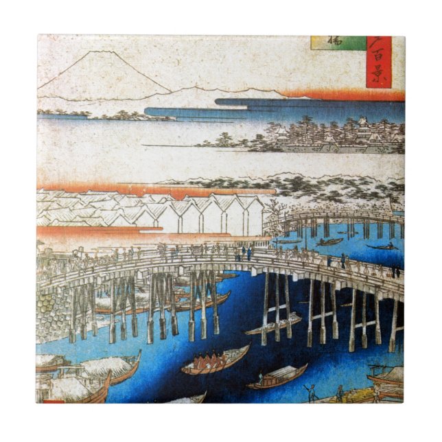 Carreau 雪の日本橋, 広重 Milou Nihonbashi, Hiroshige, Ukiyo-e (Devant)