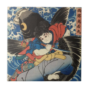 Carreau 鬼若丸, 国芳, Oniwakamaru, Kuniyoshi, Ukiyo-e