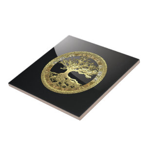 Carreau [100] Arbre Celtique de Vie [Or]