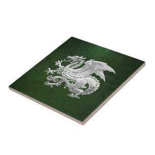 Carreau [100] Dragon islandais, Landvættir [argent]