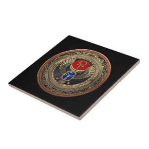 Carreau [100] Scarab en or sacré égyptien ailé avec Ank