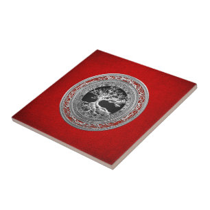 Carreau [100] Treasure Trove : Celtic Tree of Life [Argent