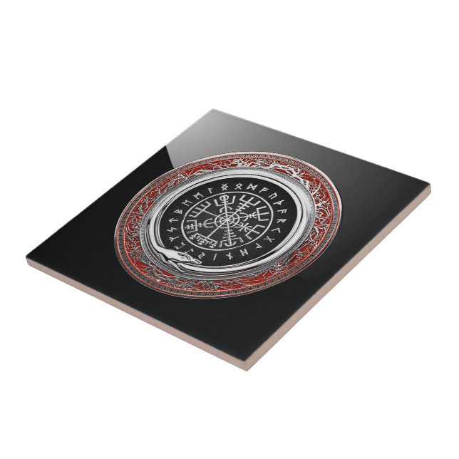 Carreau [100] Vegvisir - Viking Silver Magic Runic Compass (Côté)