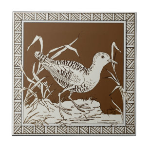 Carreau #11 de 12 Repro 1880 Minton Mocha Bird Series