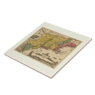 Carreau 1685 Map - New Belgium, The New World, New England