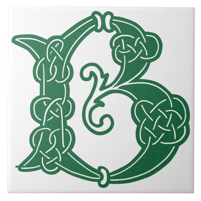 Carreau 16e Century Celtic Knot Decorative Capital B (Devant)