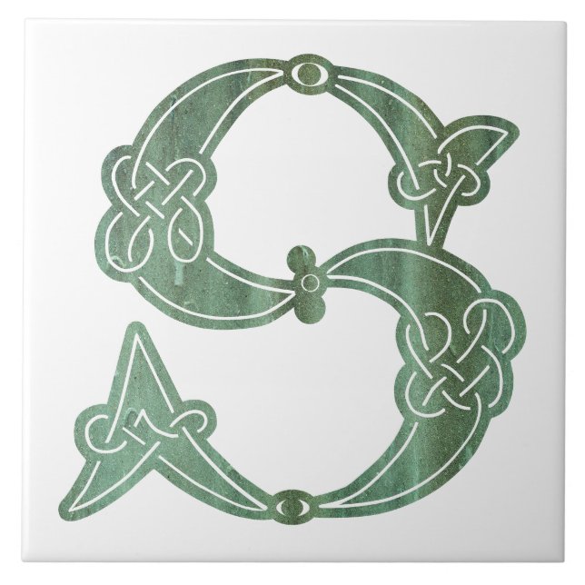 Carreau 16e Century Celtic Knot Decorative Capital S (Devant)