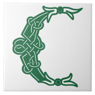Carreau 16e siècle Celtic Knot Capitale décorative C