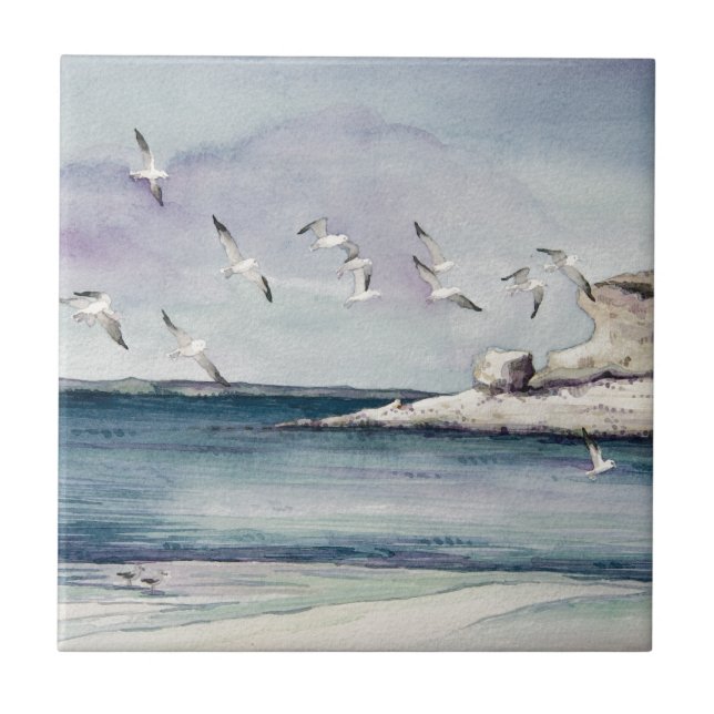 Carreau 1774 Mouettes à Sandy Beach (Devant)