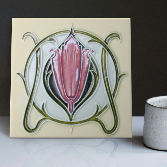 Carreau 1905 Art Nouveau Gibbons UK Floral (Créateur téléchargé)