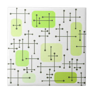 Carreau 1950 Eames Era Art Crosshairs Chartreuse