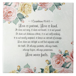 Carreau 1 Corinthiens 13:4-8 L'amour est patient, l'amour 