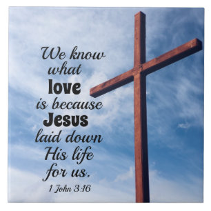 Carreau 1 Jean 3:1 Jésus Christ nous a donné Sa vie